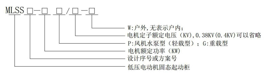 MLSS系列低壓電動機固態(tài)軟起動柜型號說明